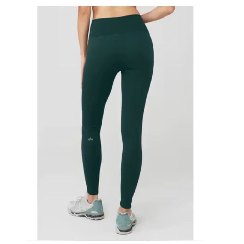 ALO Yoga Seamless Ribbed Mindful Movement Legging Midnight Green